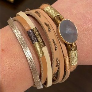 Multiple Leather strand bracelets (2 in set)